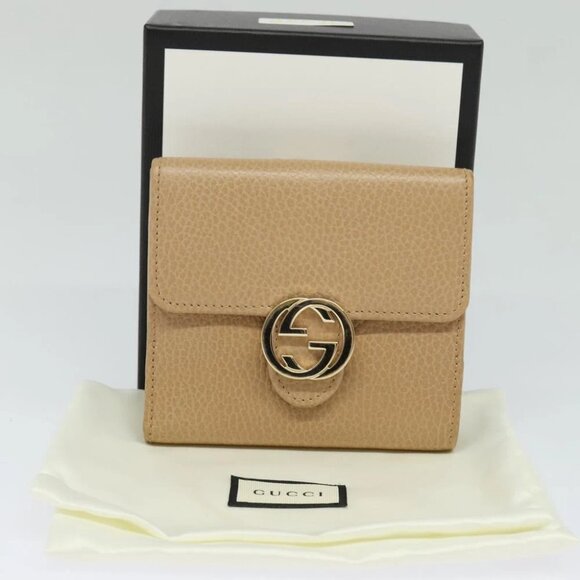 GUCCI Wallet Leather Outlet Beige Gold 615525 Auth MY069V - Picture 12 of 15
